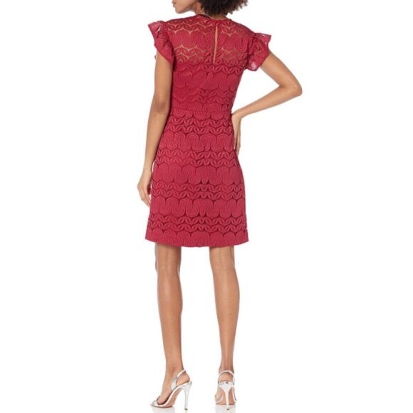 Elegant Red Lace Dress - Picture 2 of 2